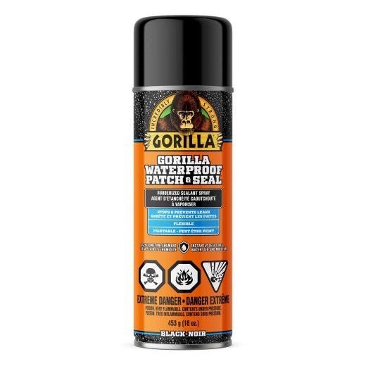 Gorilla Waterproof Patch And Seal Spray Black- 16oz