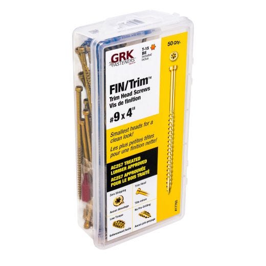 Vis à tête mince à filet fin #9 x 4 po, PRO - Pak–paquet de