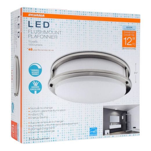 12" Integrated LED Ceiling Flush Mount 75 Watt Equivalent