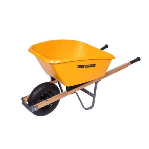 5 CuFt Heavy Duty Poly Tray Wheelbarrow