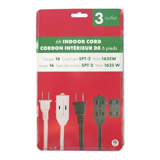 Indoor Extension Cord Set-3/Piece