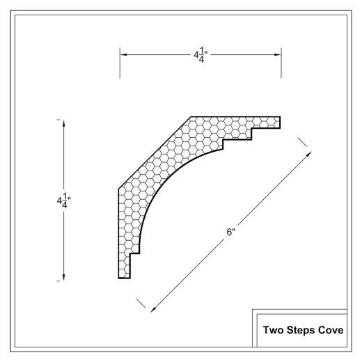 6" Two Steps Cove Polystyrene Crown