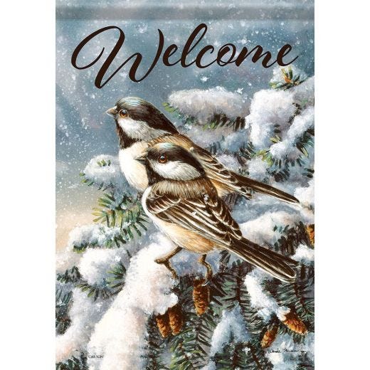 Chickadees in Spruce Garden Flag