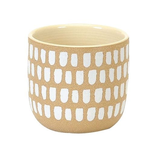 4.5" Painted White Spots Pot