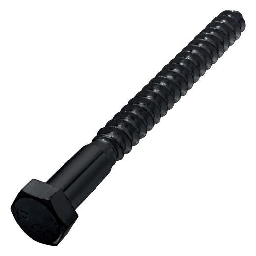 Exterior Black Coated Hex Lag 3/8" x 6"