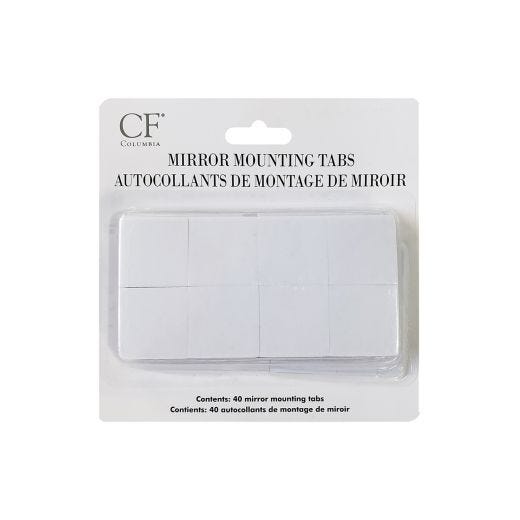 White Mirror Mounting Tabs-40/Pack