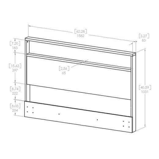 Holland Full/Queen Headboard Gray Oak