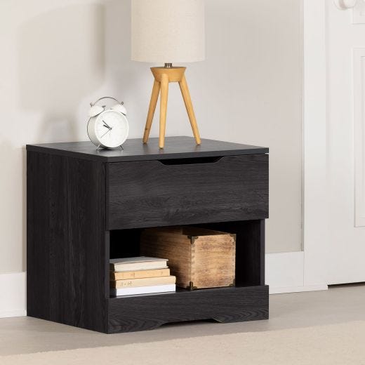 Holland 1-Drawer Nightstand Gray Oak