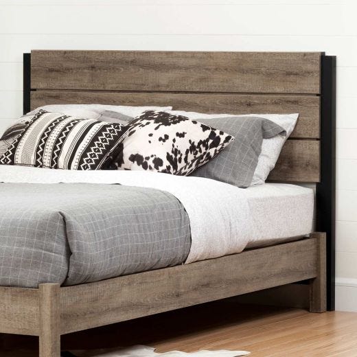 Munich Full/Queen Industrial Headboard W Oak And Matte Black