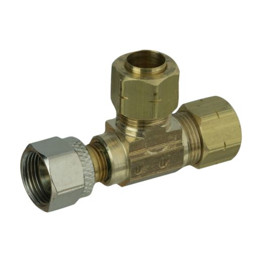 3/8" x 3/8" x 1/4" Ander-Lign Brass Compression Tee