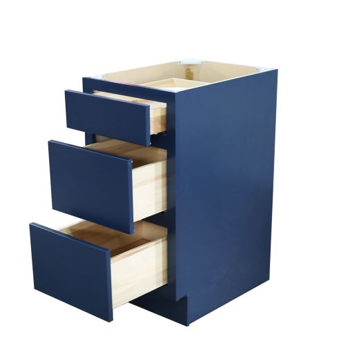 18 Inch 3 Drawer Bank-Navy Blue
