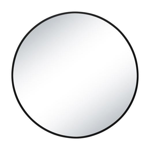 24" Black Metallica Round Mirror