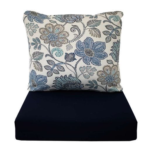 Coussin réversible pour siège profond à motifs floraux