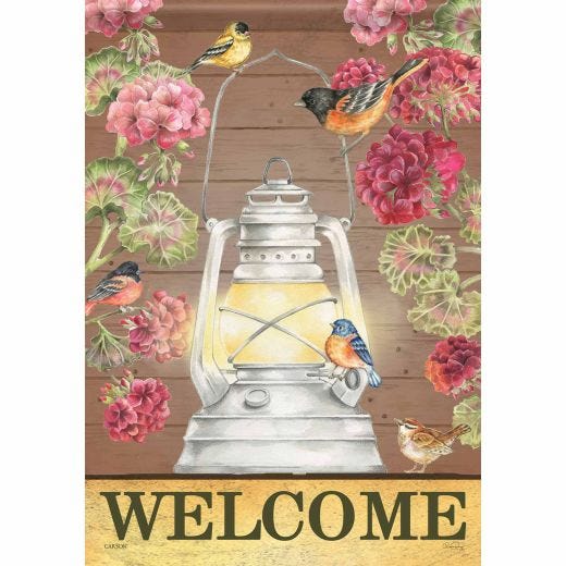 Camp Lantern Geraniums Garden Durasoft Flag