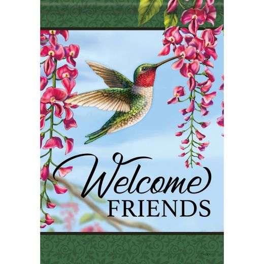 Hummingbird Floral Durasoft Large Flag