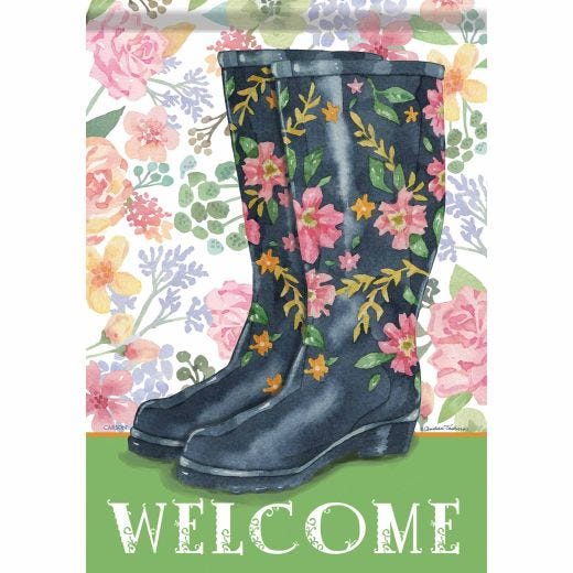 Welcome Boots Garden Durasoft Flag