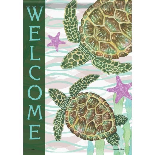 Sea Turtle Welcome Durasoft Large Flag