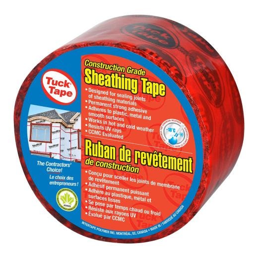 Tuck Tape 60mm x 55m Sheathing Housewrap Tape in Red