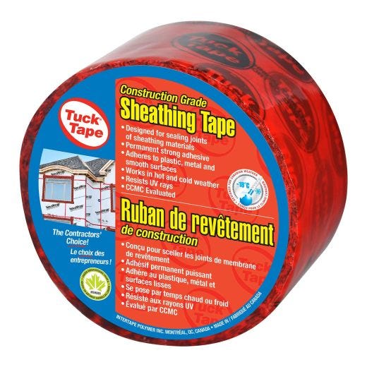 Tuck Tape 60mm x 55m Sheathing Housewrap Tape in Red