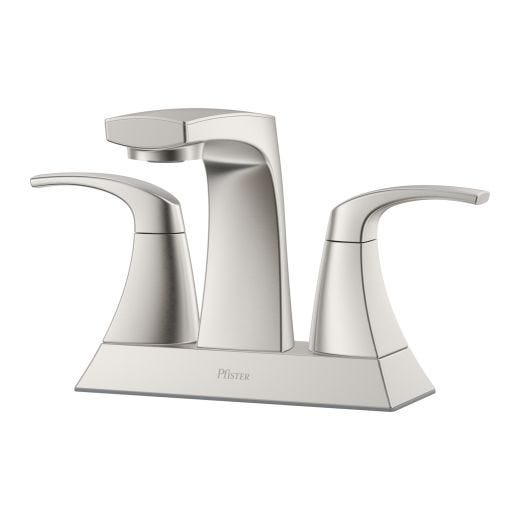 Robinet de lavabo 2 poignées Karci, nickel brossé