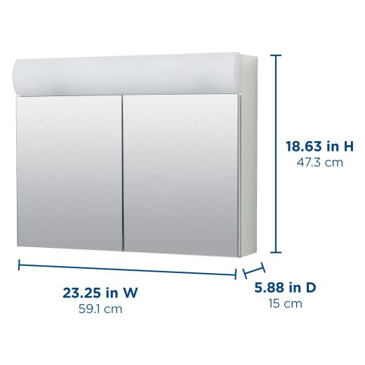 23.25" x 18.63" Lighted Frameless Medicine Cabinet