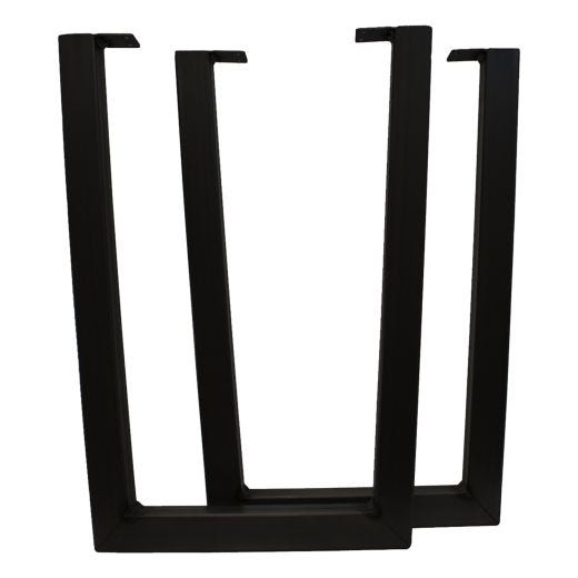 20" High Black Steel V Furniture Leg Pair