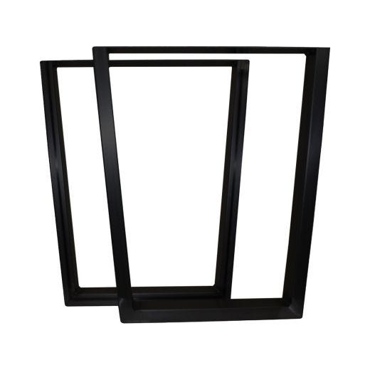 28" High Black Steel V Furniture Leg Pair