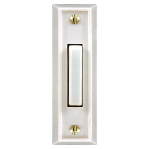 Wired Lighted Push Button Doorbell-White