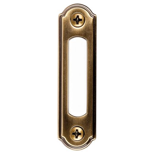 Wired Lighted Push Button Doorbell-Antique Brass