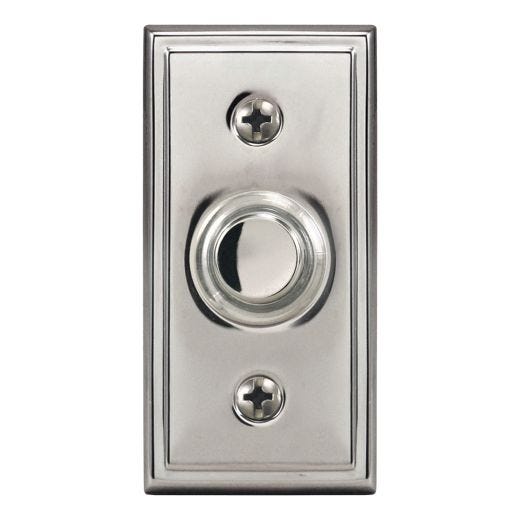 Wired Lighted Push Button Doorbell-Nickel Finish