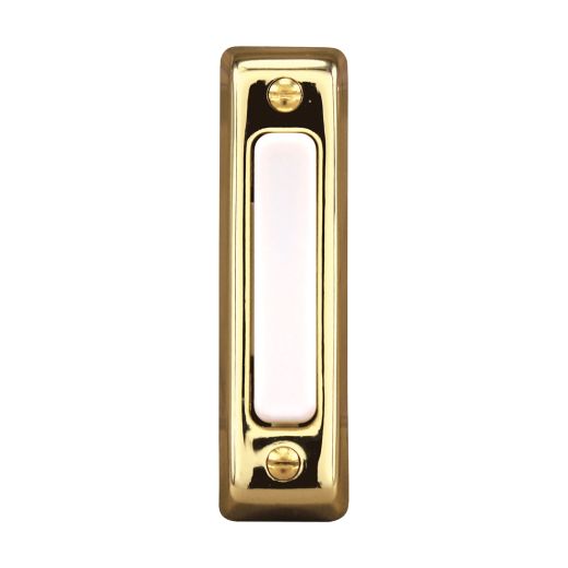 Wired Unlighted Push Button Doorbell-Polished Brass