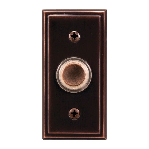 Wired Lighted Push Button Doorbell-Oil Rubbed Bronze