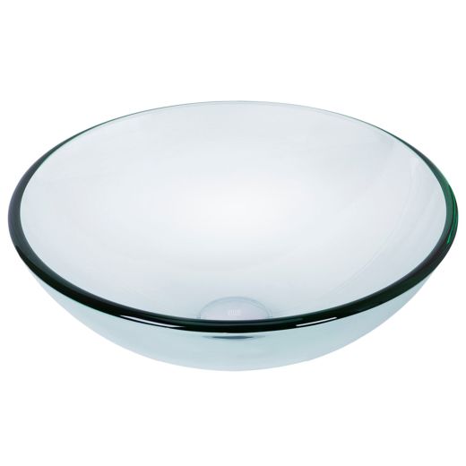 16.5" x 6.5" Crystalline Glass Round Vessel Sink