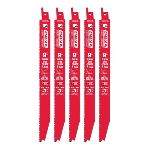 9" Flush Cut Reciprocating Blade- 5/Pack