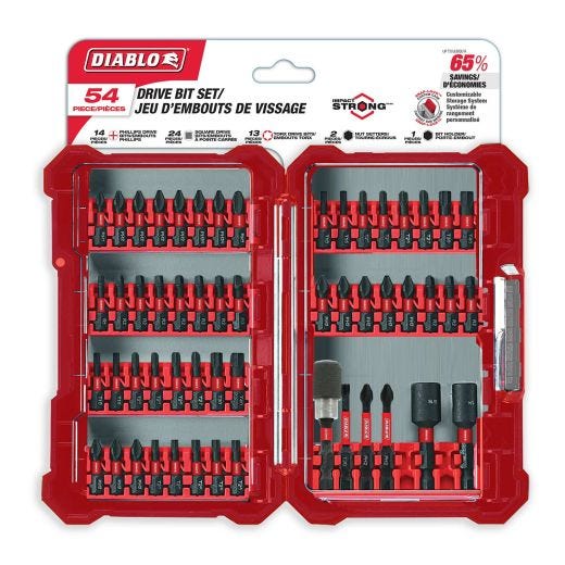 54 Piece Screwdriving Impact Driver Drill Bit Set