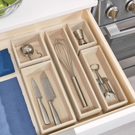 10" x 3.75" x 2.75" Wood Drawer Organizer