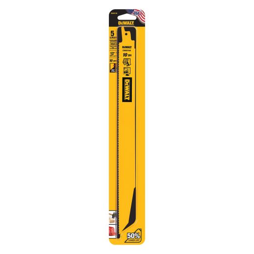 DeWalt 12" 10 TPI Bimetal Recip Saw Blades-5/Pack