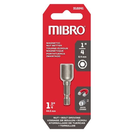 1/4" x 1-3/4" S2 Steel Magnetic Nut Setter