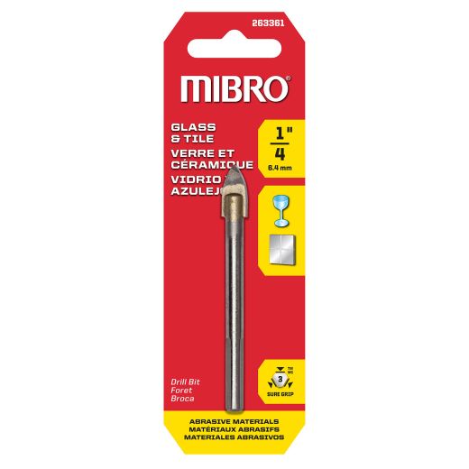 1/4" Carbide Glass And Tile Drill Bit