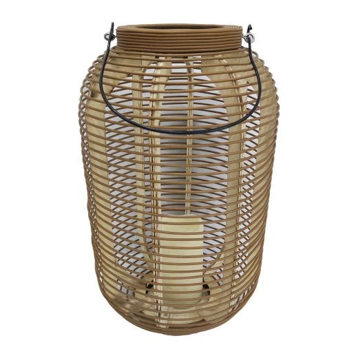 Wicker Lantern With LED Candle