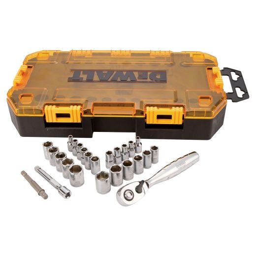 Dewalt Tough Box 25 Piece 1/4" Drive Socket Set