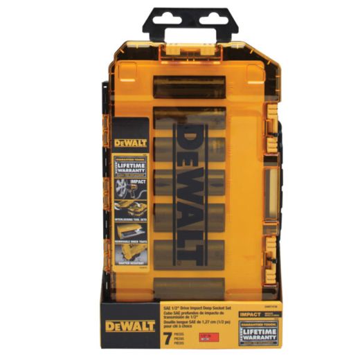 DeWALT Tough Box 7 Piece 1/2" SAE Drive Deep Impact Socket S
