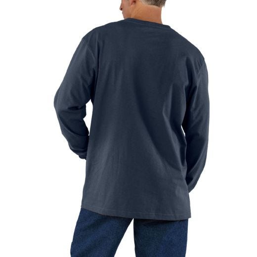 Loose Fit Long-Sleeve Pocket T-Shirt Navy XL