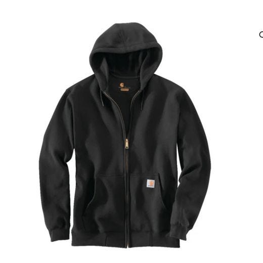 Loose Fit Midweight Full-Zip Sweatshirt-Black Medium