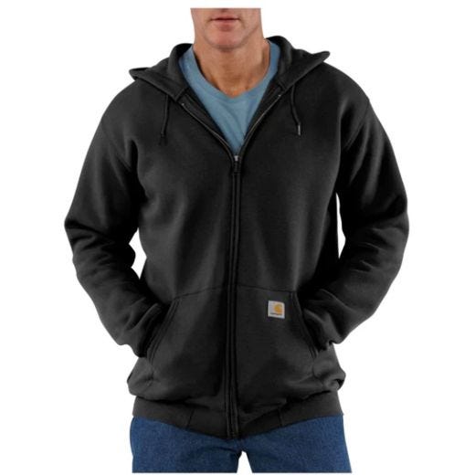 Loose Fit Midweight Full-Zip Sweatshirt-Black Medium