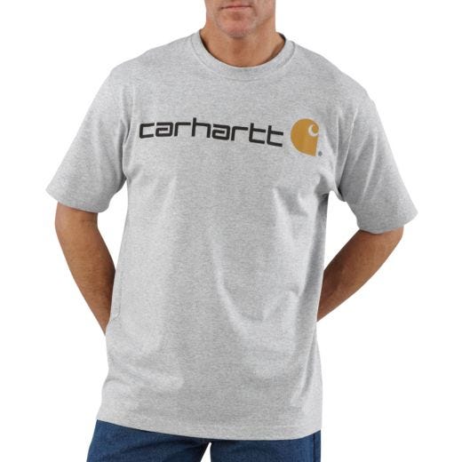 Loose Fit Short-Sleeve Logo Graphic T-Shirt Heather Gray XL