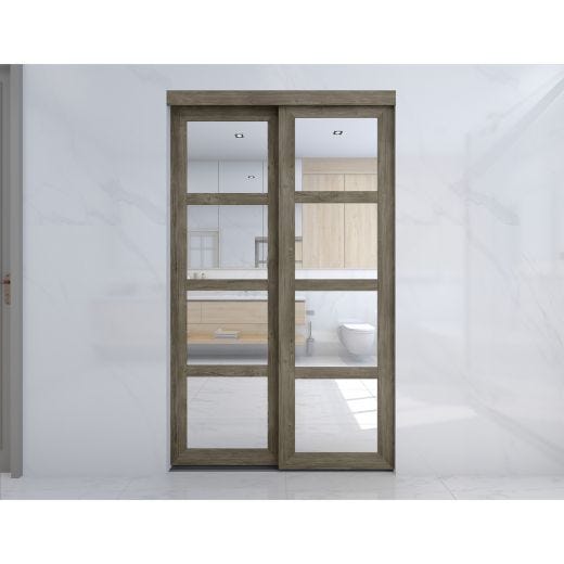 60" x 80" Fusion Plus XL Antique Clear Mirror Closet Door