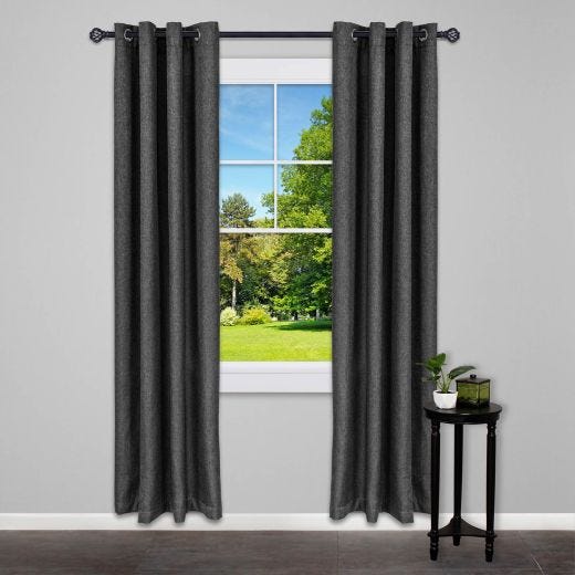 1" 30-84" Cage Black Adjustable Curtain Rod