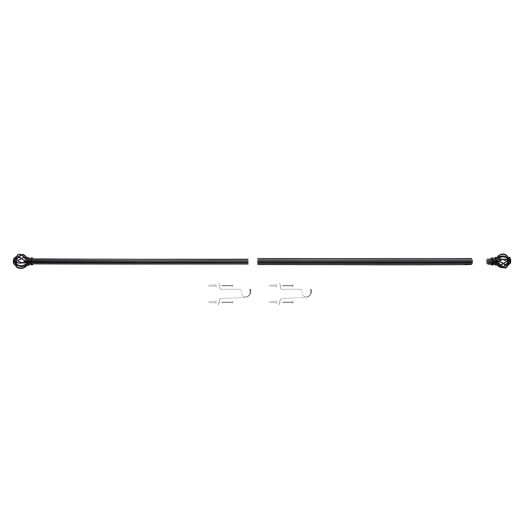 1" 30-84" Cage Black Adjustable Curtain Rod