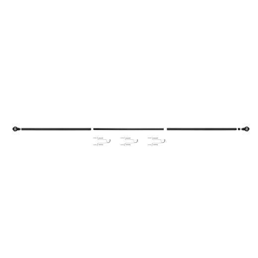 1" 30-84" Cage Black Adjustable Curtain Rod